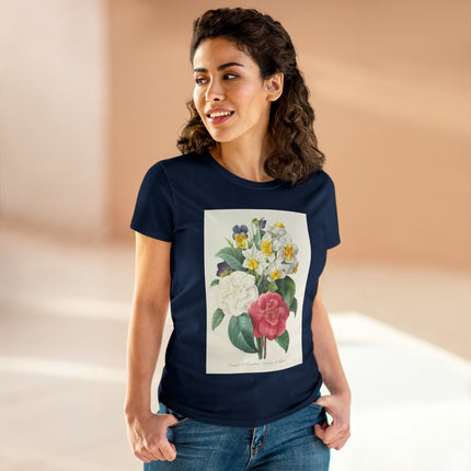 Choix des plus belles fleurs, Plate 015 by Pierre Joseph Redouté Women's Midweight Cotton Tee