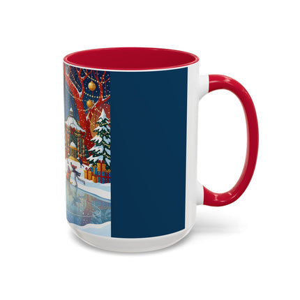 ⛸️🎄 The Christmas Skating Pavilion Colorful Mug – Art Deco Holiday Fantasy