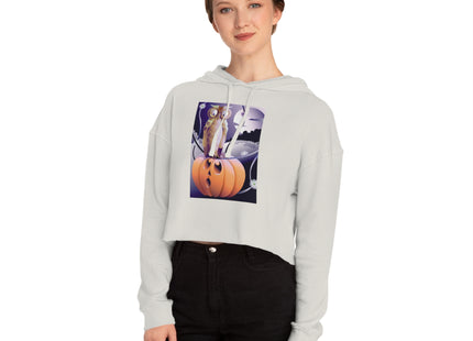 The Startled Pumpkin Women’s Cropped Hooded Sweatshirt