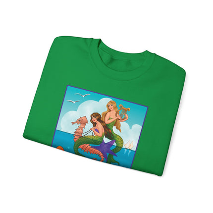 Three Mermaids with Strings of Pearls by Carlo Chiostri Heavy Blend™ Crewneck Sweatshirt