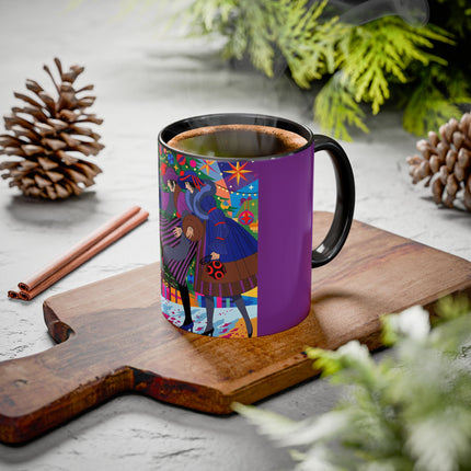 🎄✨ Christmas Among The Twinkling Trees Colorful Mug – Art Deco Holiday Fantasy
