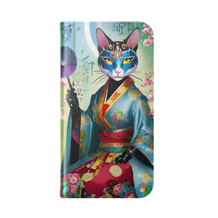 🌸✨ Cyberpunk Geisha Flip Case – Neon Elegance & Futuristic Grace