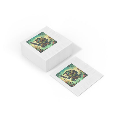 Swamp Tyrant White Coined Napkins