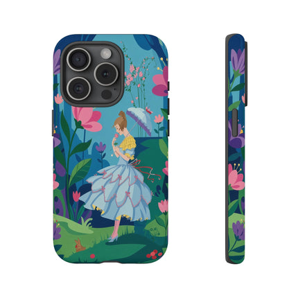🌸☂️ A Stroll Through The Enchanted Forest Phone Case – Art Deco Floral Fantasy