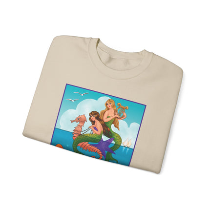 Three Mermaids with Strings of Pearls by Carlo Chiostri Heavy Blend™ Crewneck Sweatshirt