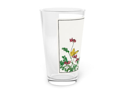 Butterflies and Flower Illustration by Morimoto Toko Glass, 16oz