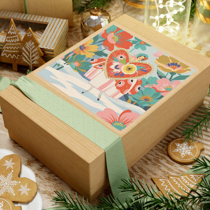 ❤️🌸 The Winter Heart Garden Kiss-Cut Sticker – Colorful Art Deco Floral Fantasy