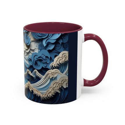 Dramatic Ocean with Crashing Waves Colorful Mugs (11oz, 15oz)