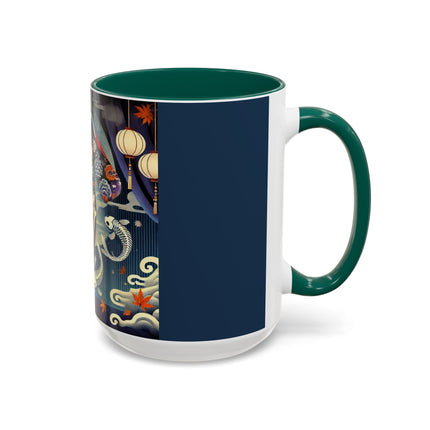 Skeleton Kabuki Performer Colorful Mugs (11oz, 15oz)