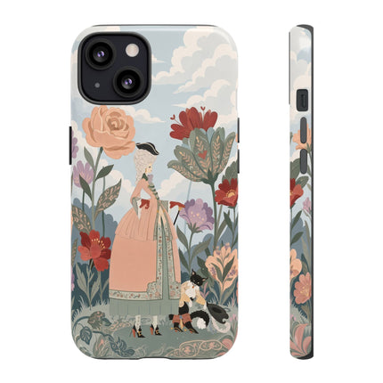 🌹🐈 The Lady And Puss In Boots Phone Case – Art Deco Floral Whimsy