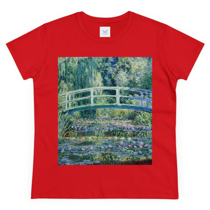 Water Lilies and Japanese Bridge by Claude Monet Women's Midweight Cotton Tee