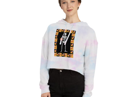 Candy Corn Skeleton Women’s Cropped Hooded Sweatshirt