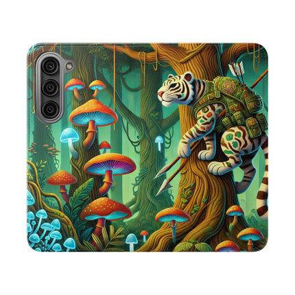 🐅🌿 Silent Stripes Flip Case – Stealth, Grace & Enchanted Forest