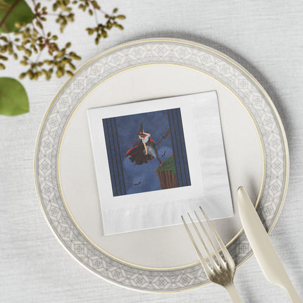 The Enchanted Witch White Coined Napkins