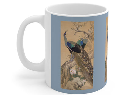 A Pair of Peacocks in Spring by Imao Keinen Ceramic Mug 11oz