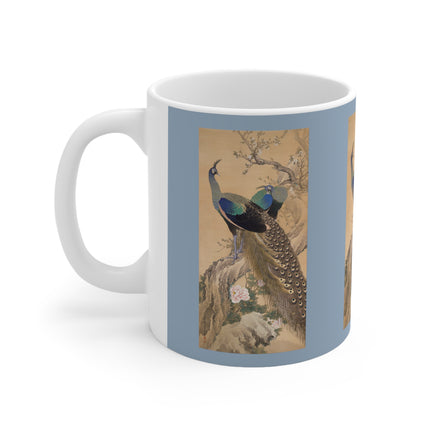 A Pair of Peacocks in Spring by Imao Keinen Ceramic Mug 11oz