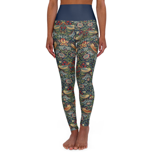 Strawberry Thief by William Morris High Waisted Yoga Leggings (AOP)