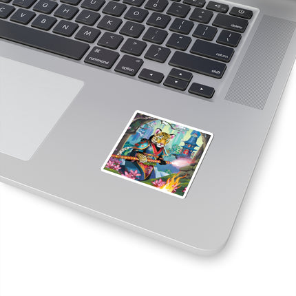 Cyberpunk Leopard Kiss-Cut Stickers (4 Sizes)