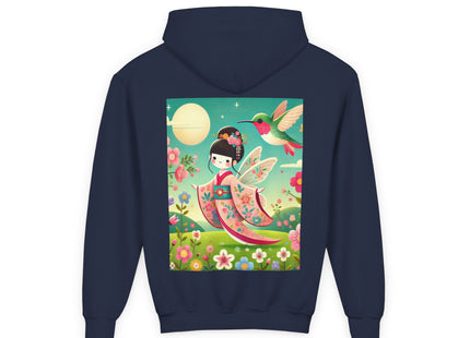 Geisha Fairy and the Hummingbird Blossom Youth Heavy Blend Hooded Sweatshirt