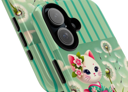 Geisha Kitten and the Dandelion Phone Cases