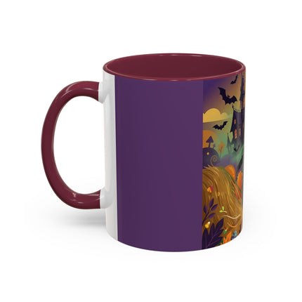 🌙🎃 The Scarecrow Of Haunted Hollow Colorful Mug – Whimsical Halloween Mystery