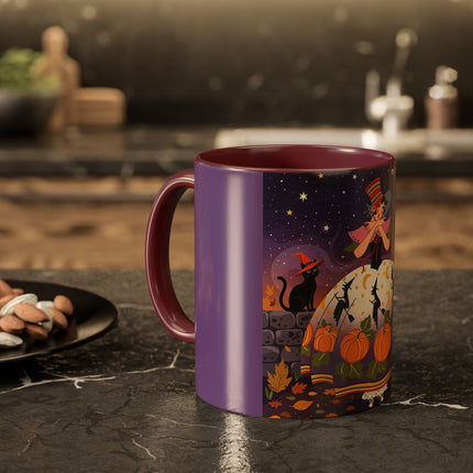 🎃🌙 The Pumpkin Moon Dress Colorful Mug – Whimsical Halloween Fashion