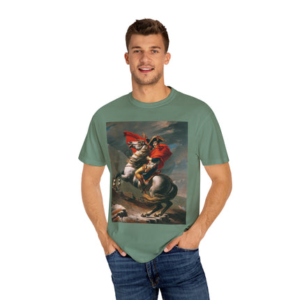 Napoleon Crossing the Alps by Jacques-Louis David Unisex Garment-Dyed T-shirt
