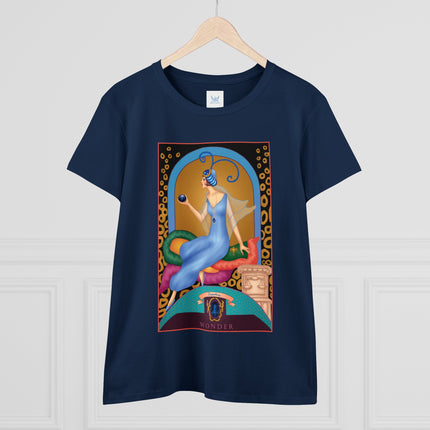 September & Sapphire (from the Gem Series) by Sofia Chiostri Women's Midweight Cotton Tee