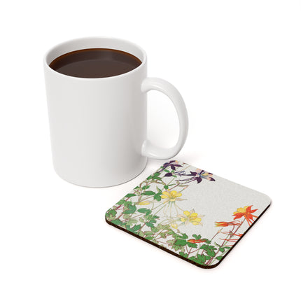 Aquilegia Flowers by Tanigami Kônan Cork Back Coaster