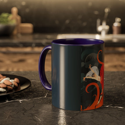 Flame of the Tempest Colorful Mugs – Fiery Storm & Dramatic Elegance
