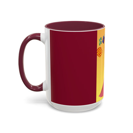 Elegant Holiday Woman with Gifts Colorful Mugs (11oz, 15oz)