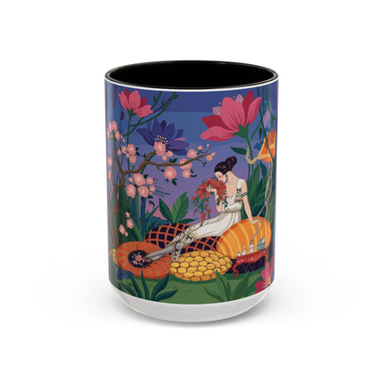 The Garden Of Quiet Reverie Colorful Mugs – Art Deco Botanical Serenity