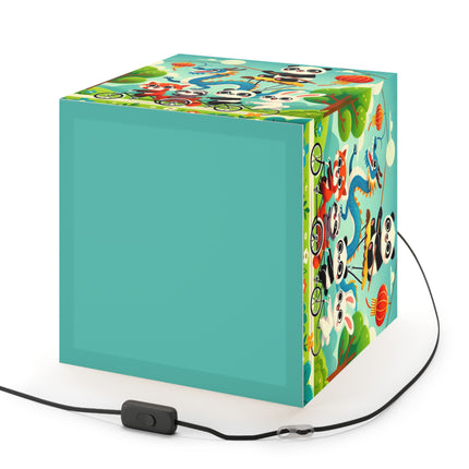 🚲🐼 The Rolling Along Together Light Cube Lamp – Friendship, Fun & Playful Adventure