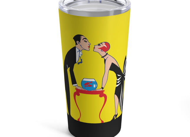 A Moment of Elegance: A Passionate Embrace Amidst Golden Splendor Tumbler 20oz