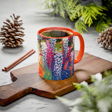 Golden Wisteria Elegance Colorful Mugs (11oz, 15oz)