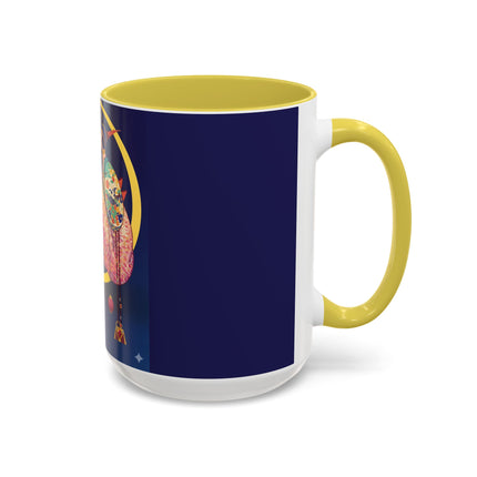 Moonlit Reflections Colorful Mug (11oz, 15oz) – Celestial Elegance, Art Deco Beauty & Dreamy Style