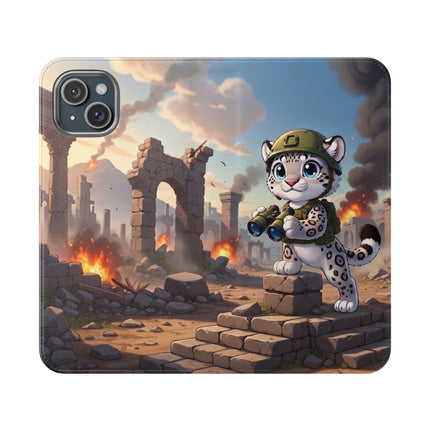 🐆🔭 The Snow Leopard Lookout Flip Case – Adventure, Curiosity & Fearless Style