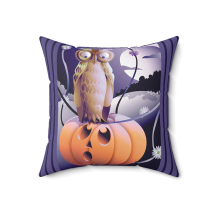 The Startled Pumpkin Spun Polyester Square Pillow