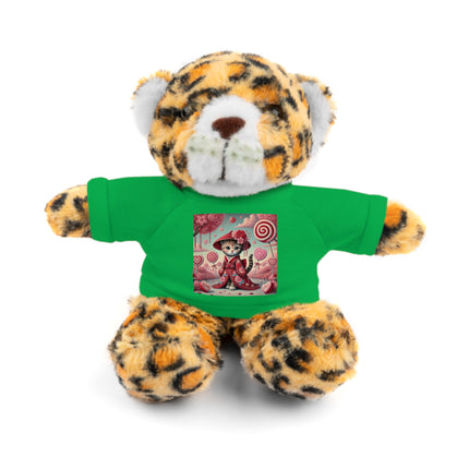 Whimsical Geisha Kitten in a Valentine Garden Stuffed Animals with Tee