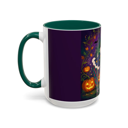🎭🎃 The Masquerade Beneath The Pumpkin Lantern Colorful Mug – Theatrical Halloween Charm