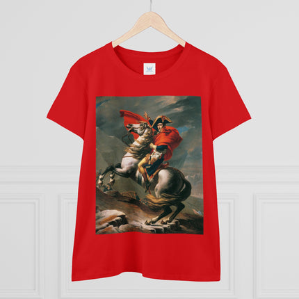 Napoleon Crossing the Alps by Jacques-Louis David Women's Midweight Cotton Tee
