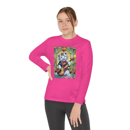 Melodies of the Snow Lion Cub Youth Long Sleeve Competitor Tee – Musical Magic & Enchanted Adventure