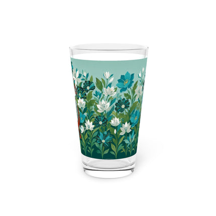 🐉🌿 The Dragon Keeper Pint Glass – Art Deco Floral Fantasy