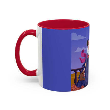 The Dawn Serenade Colorful Mug (11oz, 15oz) – Rooster Beauty, Morning Charm & Art Deco Elegance