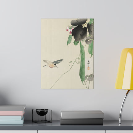Bird at Flowering Bean Plant by Ohara Koson – Art of Nature