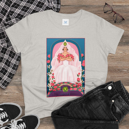 August & Peridot (from the Gem Series) by Sofia Chiostri Women's Midweight Cotton Tee