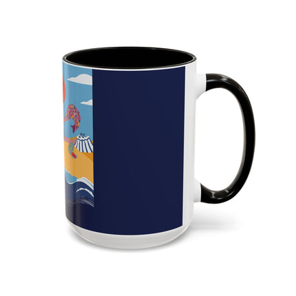 Beachside Promenade Colorful Mugs – Chic Summer Stroll & Coastal Glamour