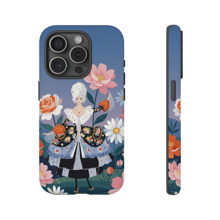 🌸🎀 The Grand Floral Promenade Phone Case – Art Deco Fashion Fantasy
