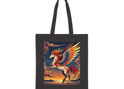 Flame-Winged Horse at Sunset Cotton Canvas Tote Bag