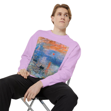 Sunrise by Claude Monet Unisex Garment-Dyed Sweatshirt